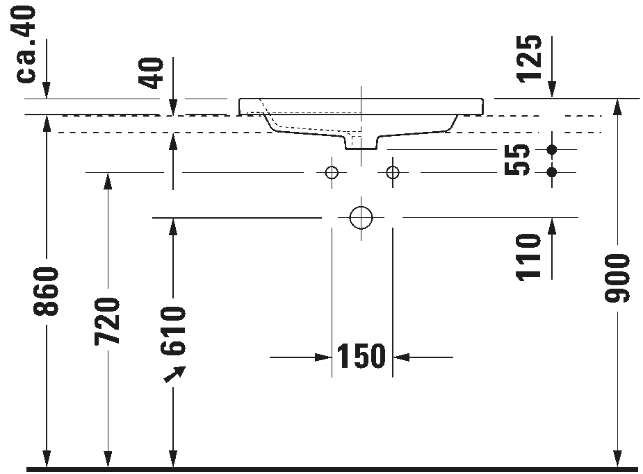 Built-in basin, 034760