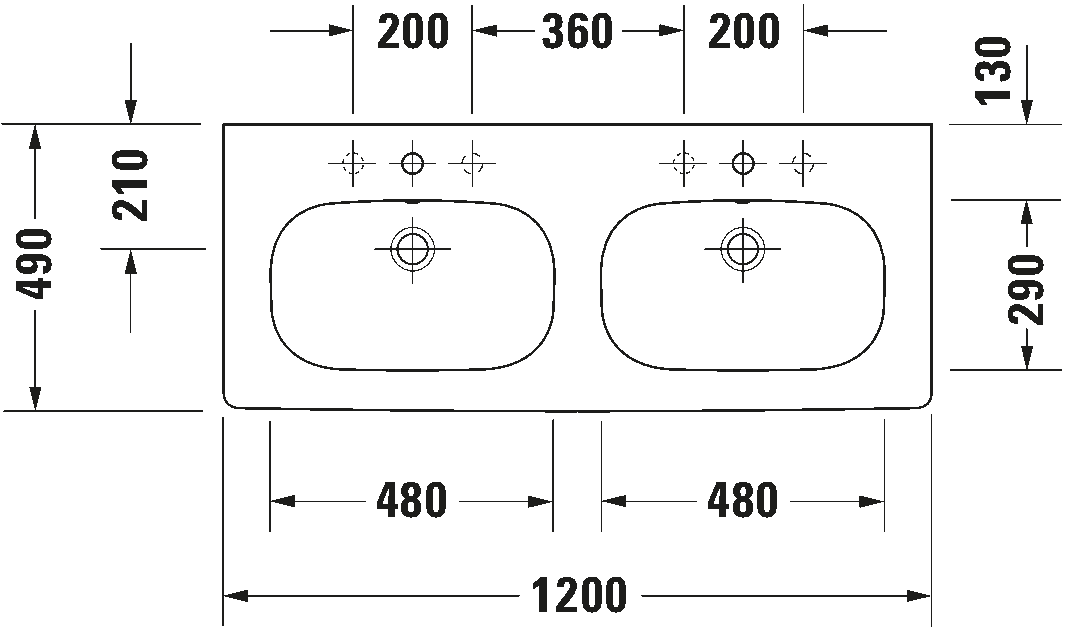 Double washbasin, 034812