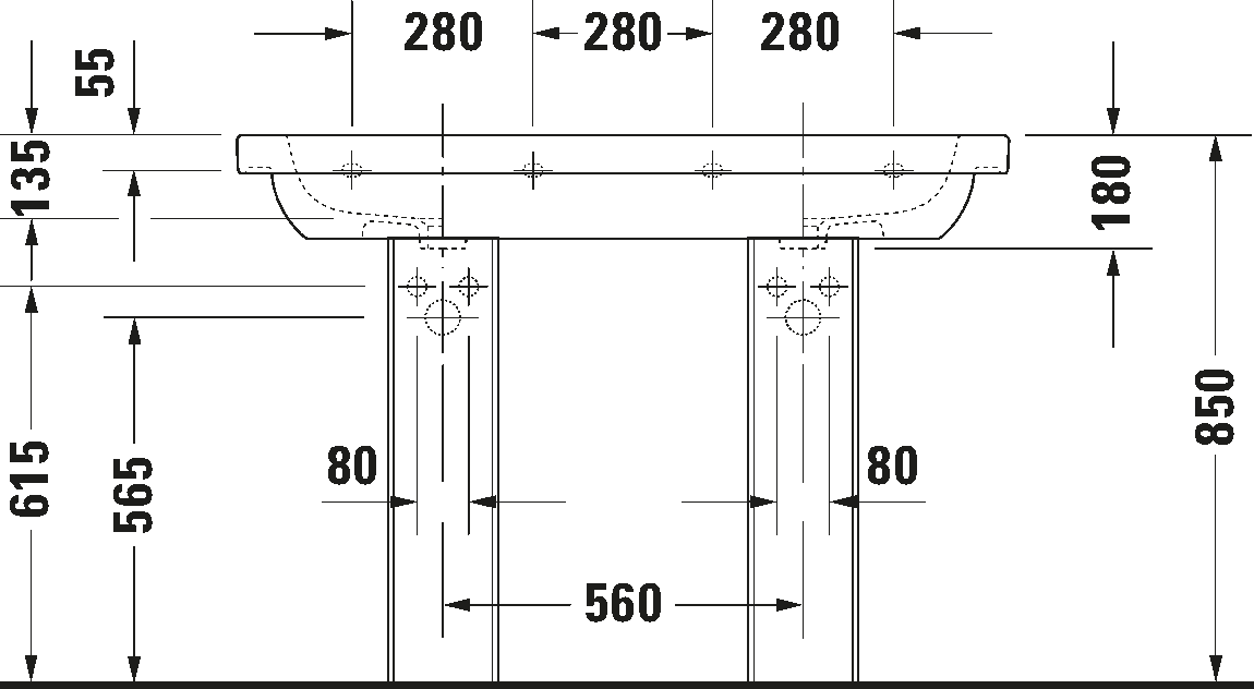 Double washbasin, 034812