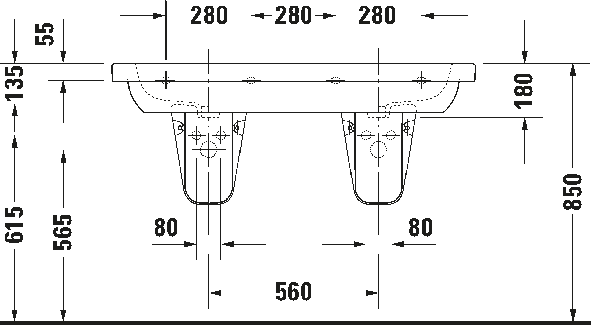 Double washbasin, 034812