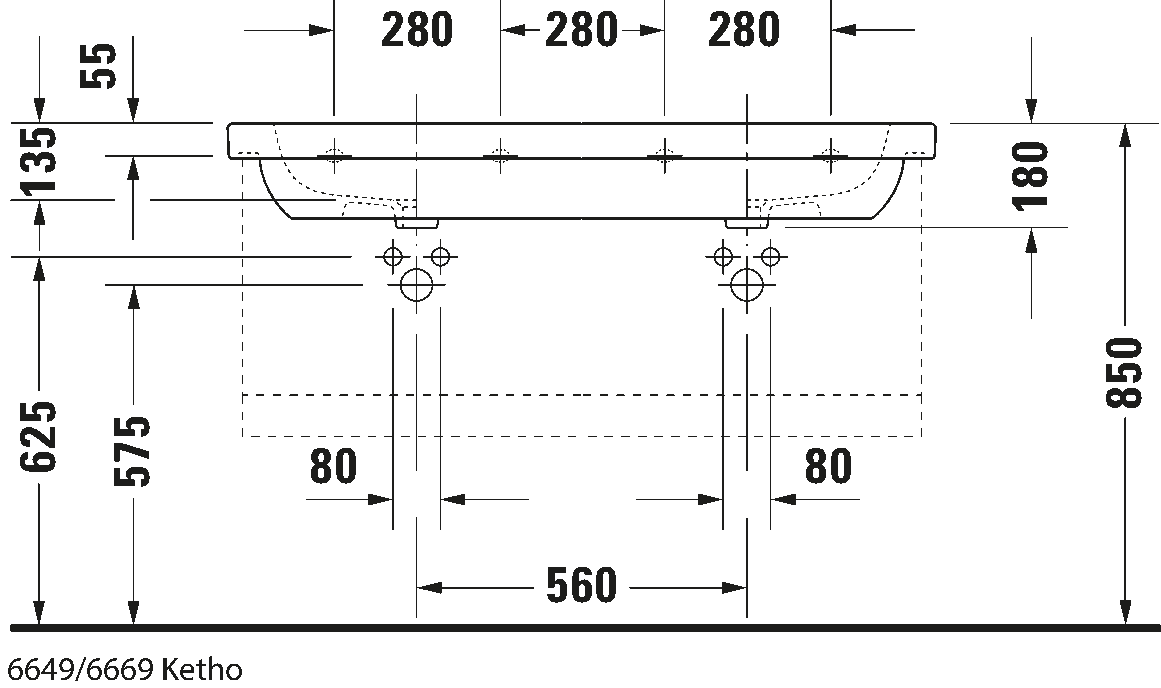 Double washbasin, 034812