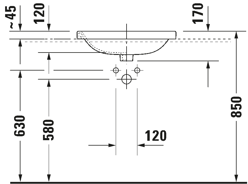 Built-in basin, 037456