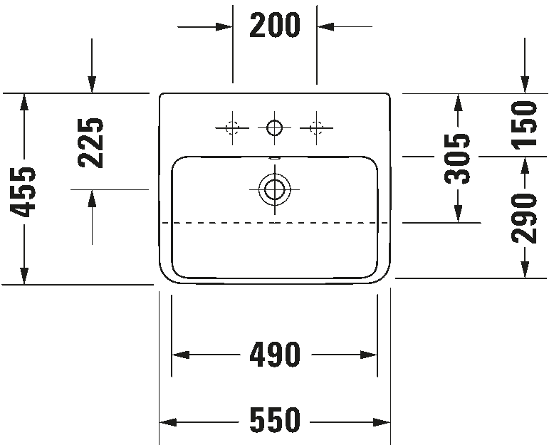 Semi-recessed washbasin, 037855