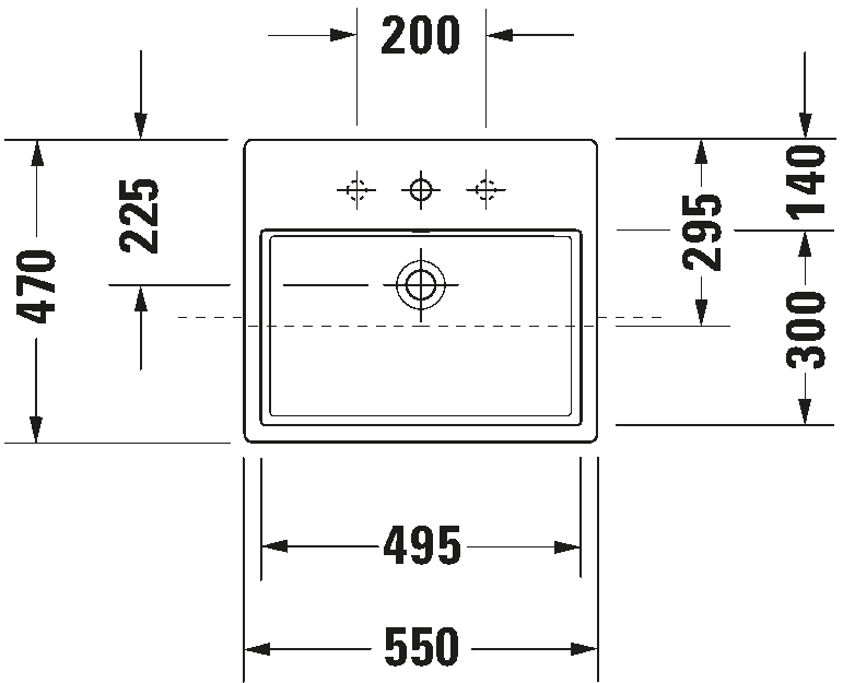 Semi-recessed washbasin, 038255