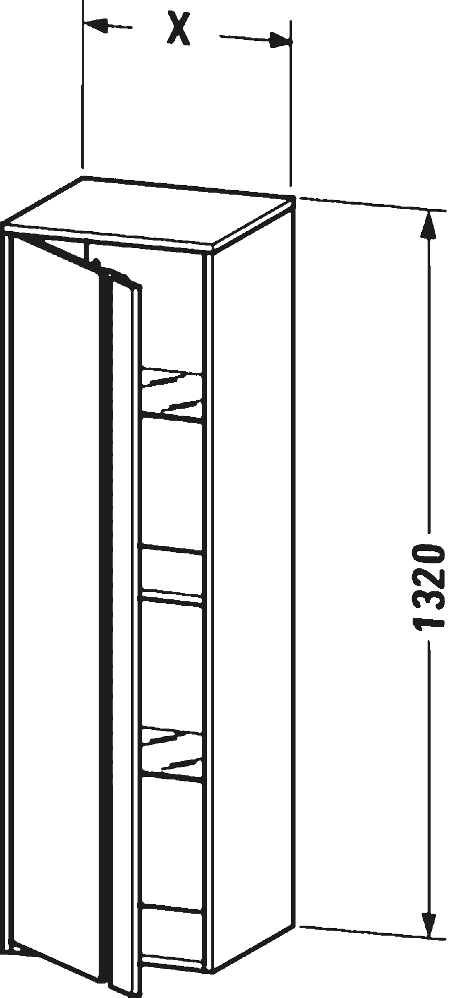 Semi-tall cabinet, KT1257 L/R