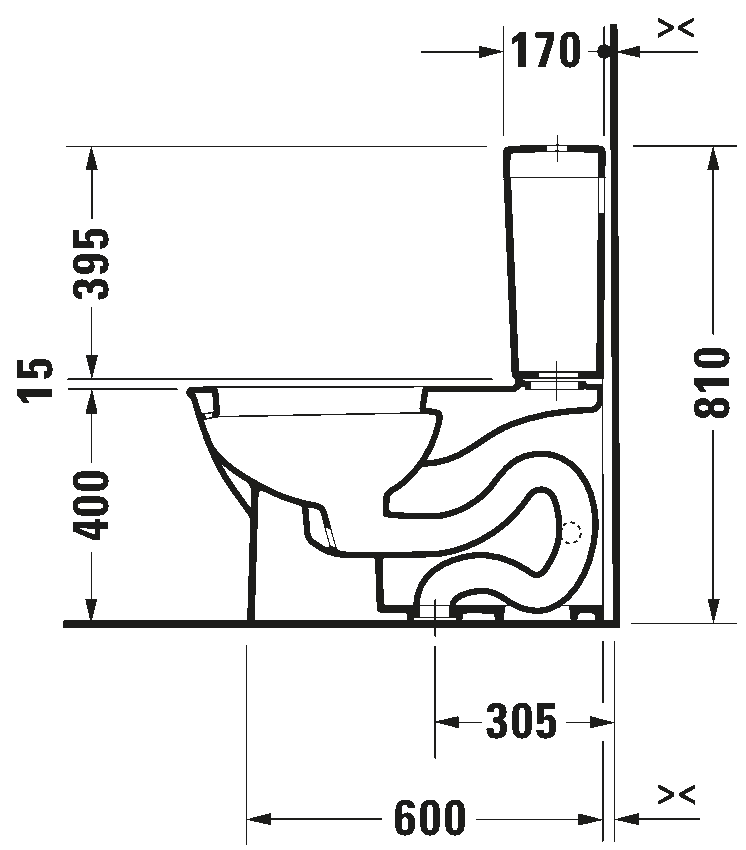 Two-piece toilet, 212601