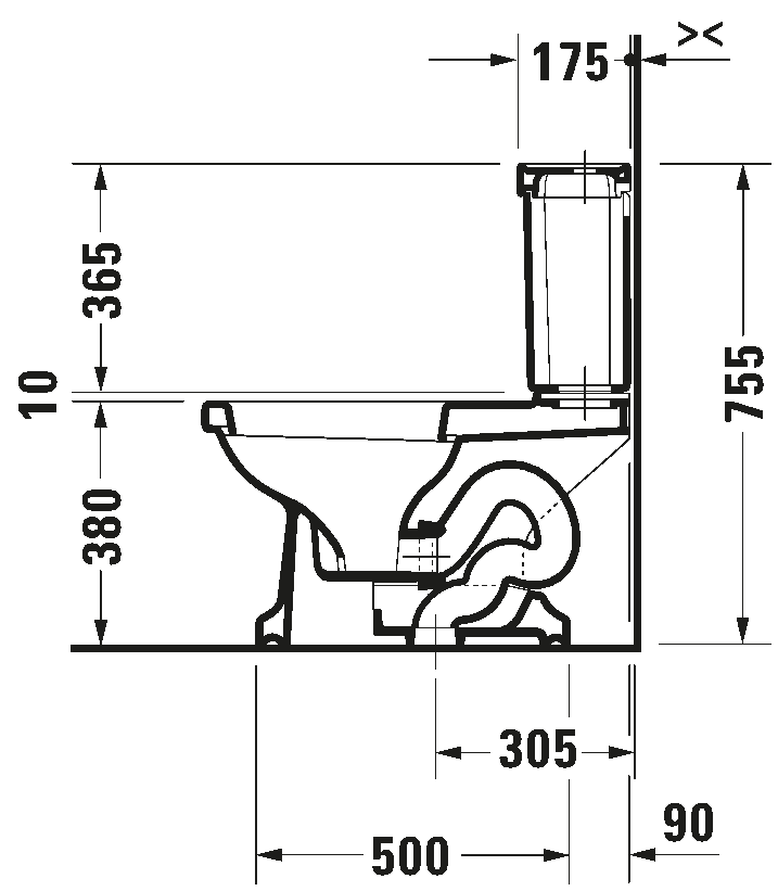 Two-piece toilet, 213001