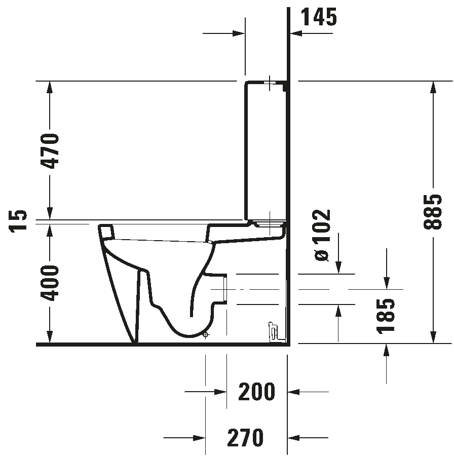 Toilet close-coupled, 214509