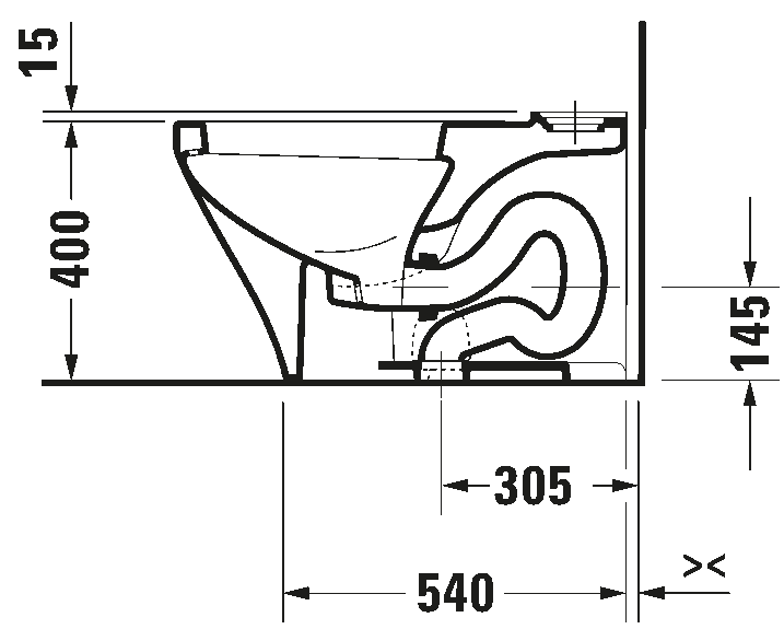 Two-piece toilet, 216001