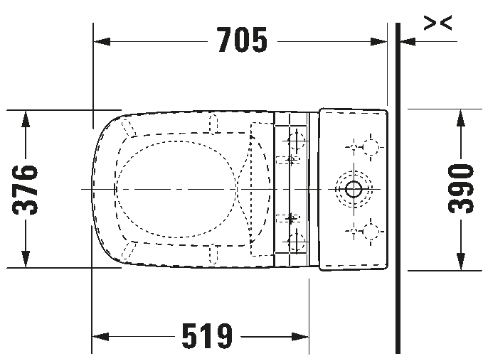 Two piece toilet for shower toilet seat, 216051