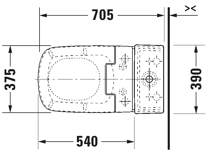 Two piece toilet for shower toilet seat, 216051