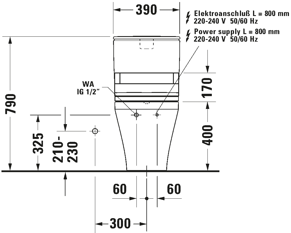 Two piece toilet for shower toilet seat, 216051