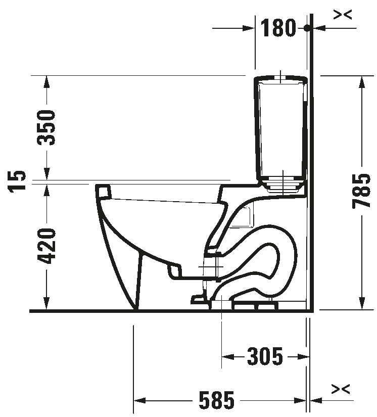 Two-piece toilet, 217101