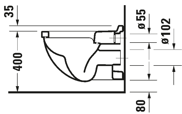 Wall-mounted toilet, 220009