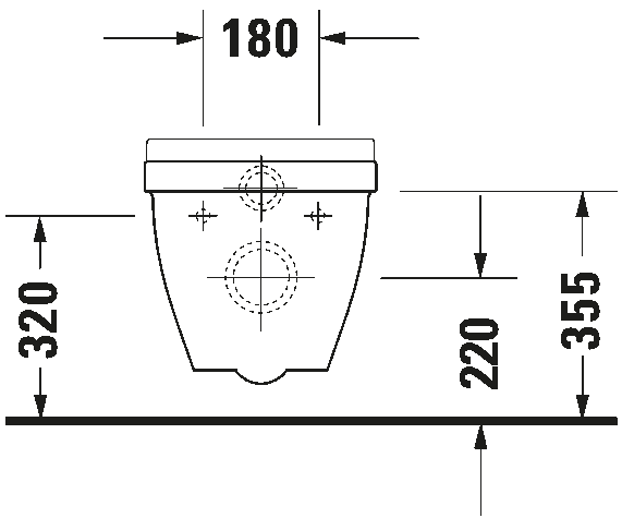 Wall-mounted toilet, 220009