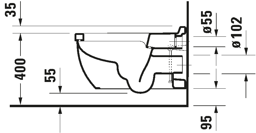 Toilet wall-mounted for shower toilet seat, 222659