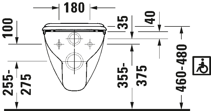 Wall-mounted toilet Vital, 222809