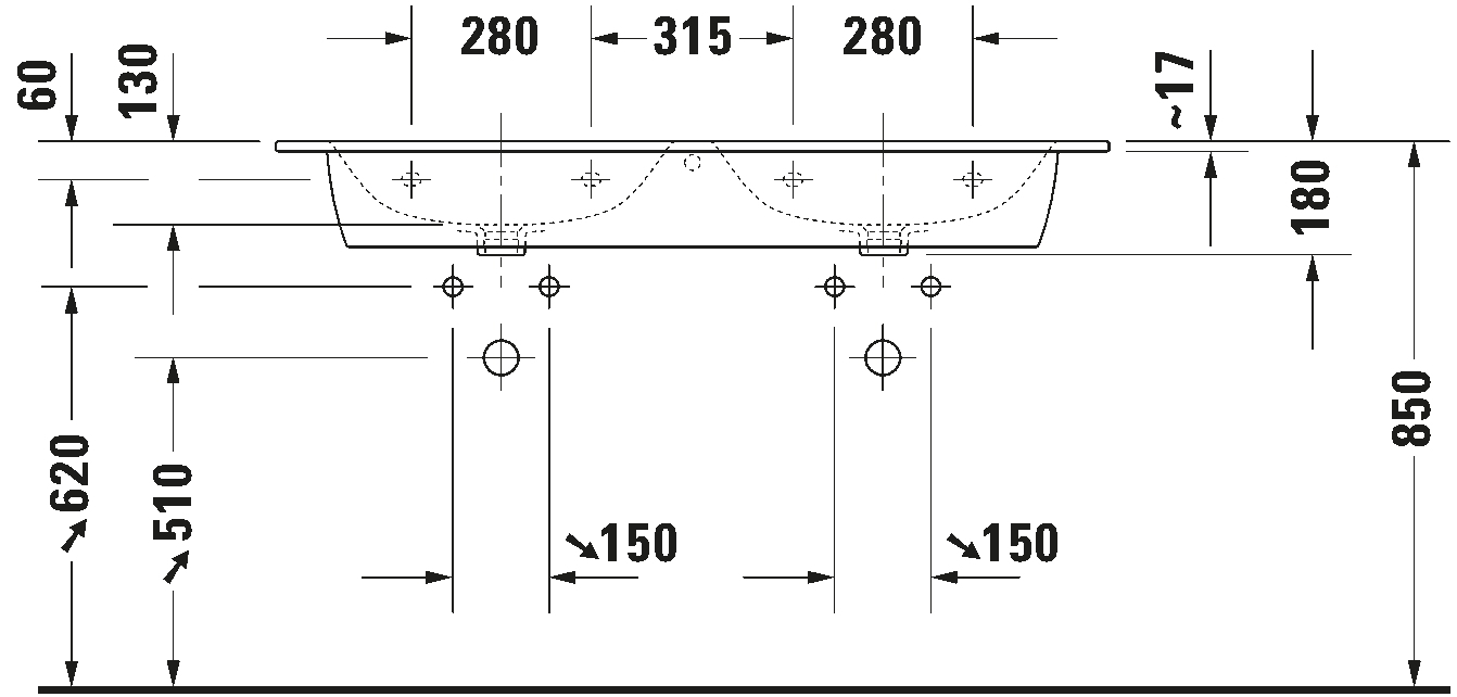 Double washbasin, 233613