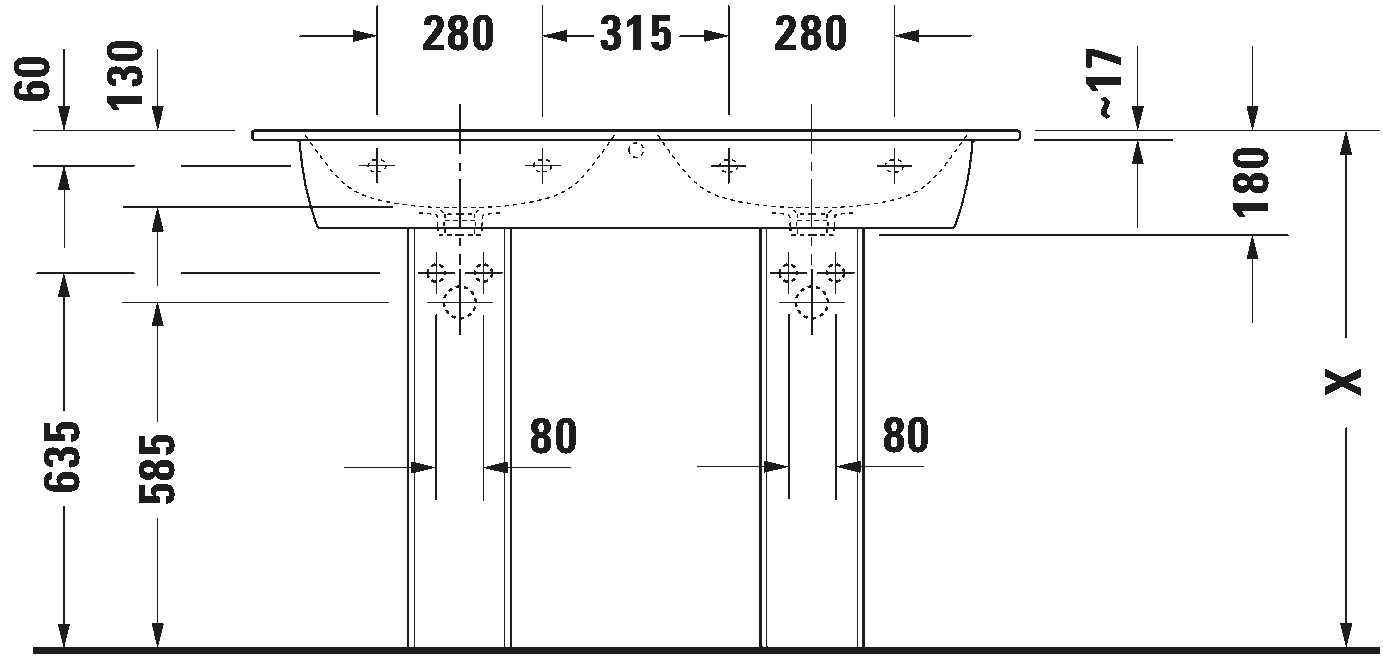 Double washbasin, 233613