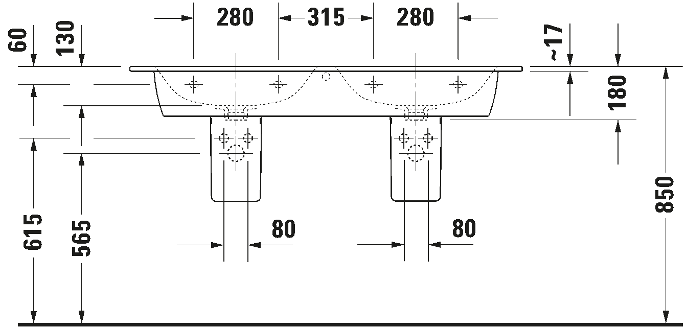 Double washbasin, 233613