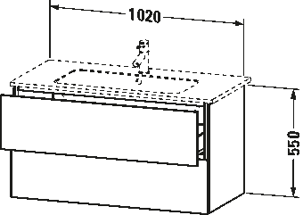 Vanity unit wall-mounted, LC6242