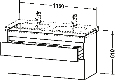 Vanity unit wall-mounted, DS6486