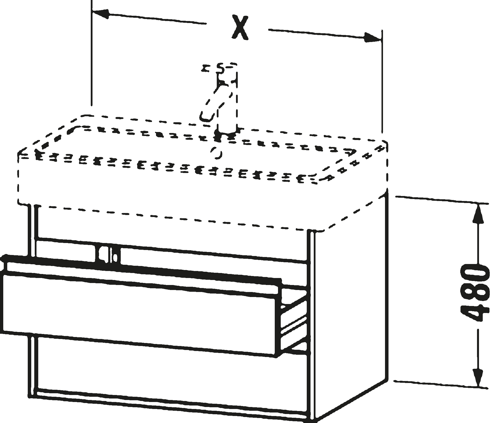 Vanity unit wall-mounted, KT6636