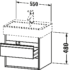 Vanity unit wall-mounted, KT6636