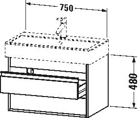 Vanity unit wall-mounted, KT6637