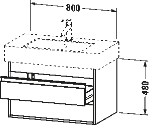 Vanity unit wall-mounted, KT6640