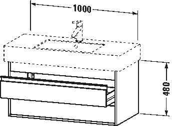 Vanity unit wall-mounted, KT6641