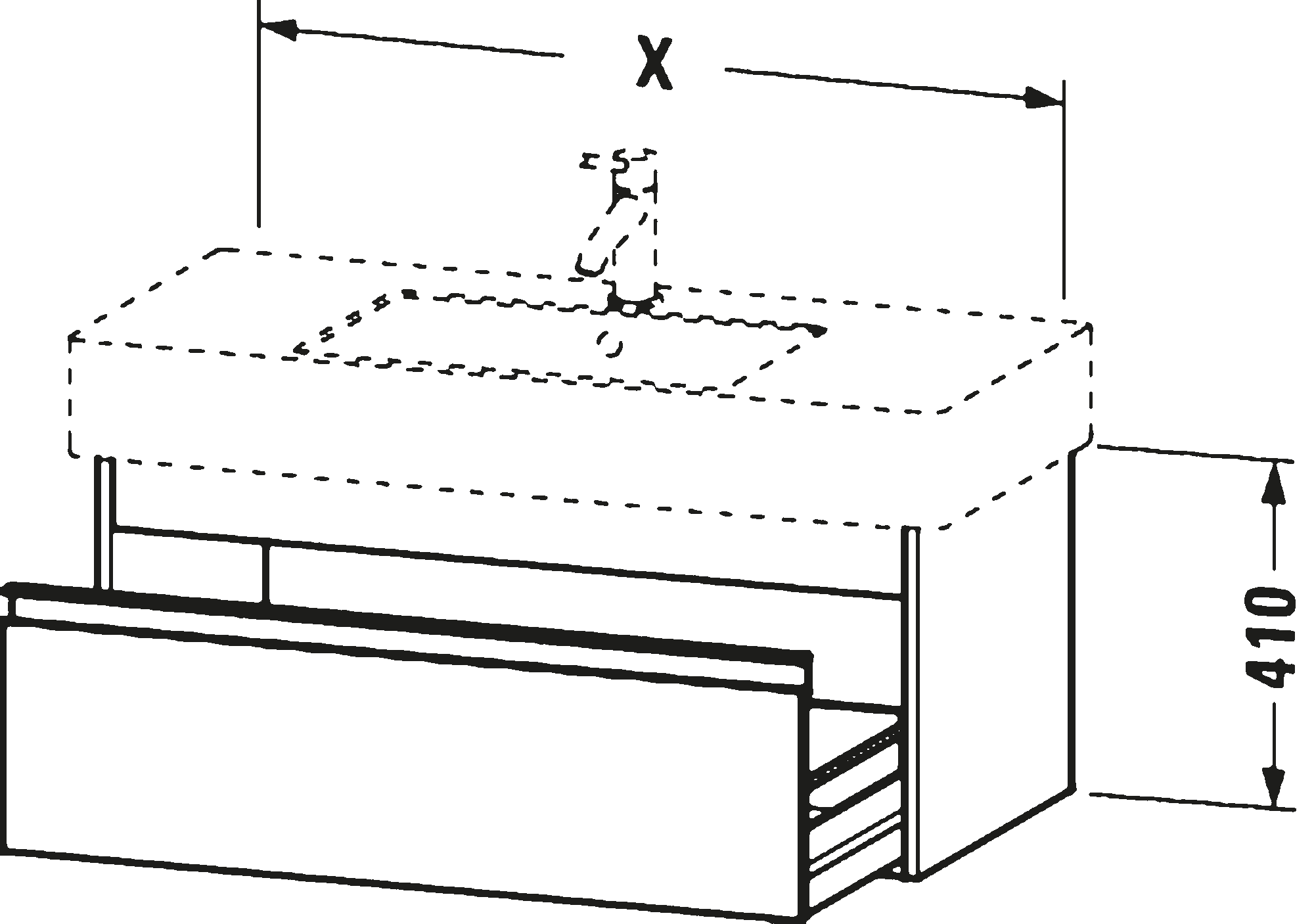 Vanity unit wall-mounted, KT6692