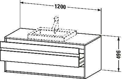 Console vanity unit wall-mounted, KT6756