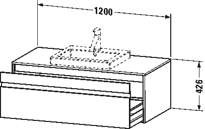 Console vanity unit wall-mounted, KT6796