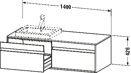 Console vanity unit wall-mounted, KT6797 B/L/R