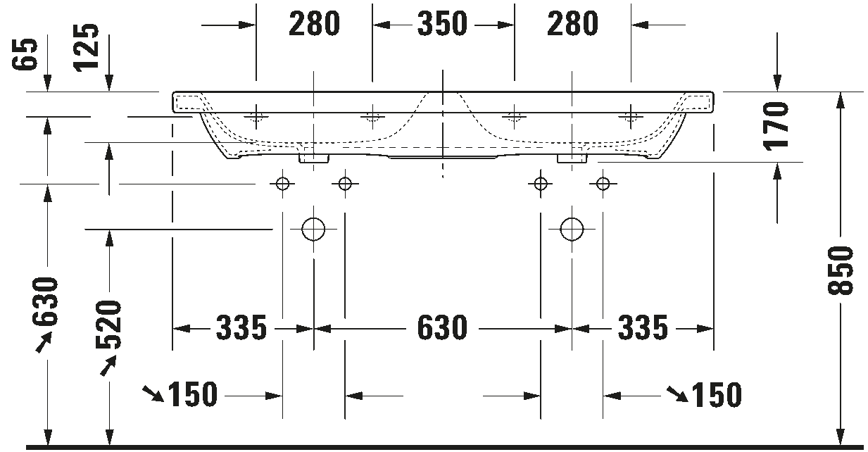 Double washbasin, 233813