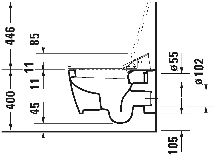 Toilet wall-mounted for shower toilet seat, 252859