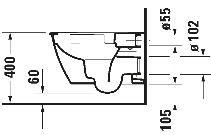 Wall-mounted toilet, 255709