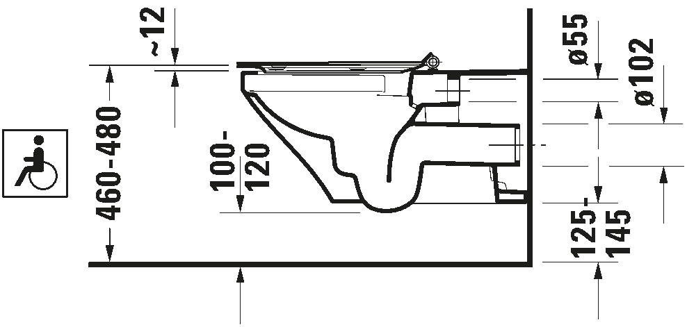 Wall-mounted toilet Vital, 255909