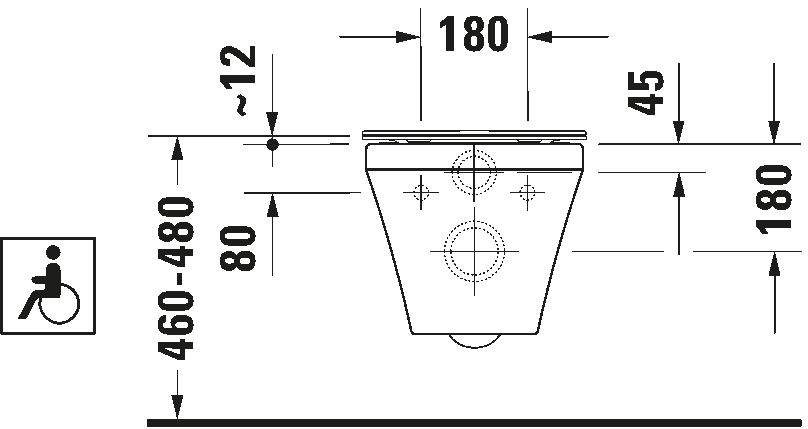 Wall-mounted toilet Vital, 255909