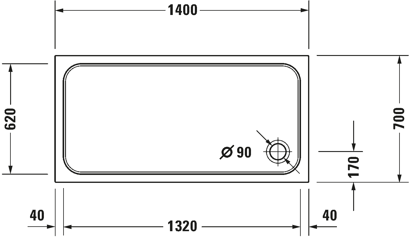 Shower tray, 720095