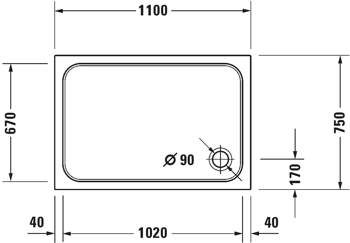 Shower tray, 720097