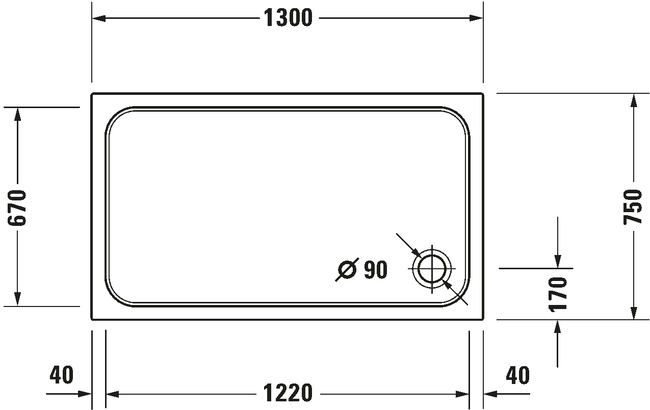 Shower tray, 720098