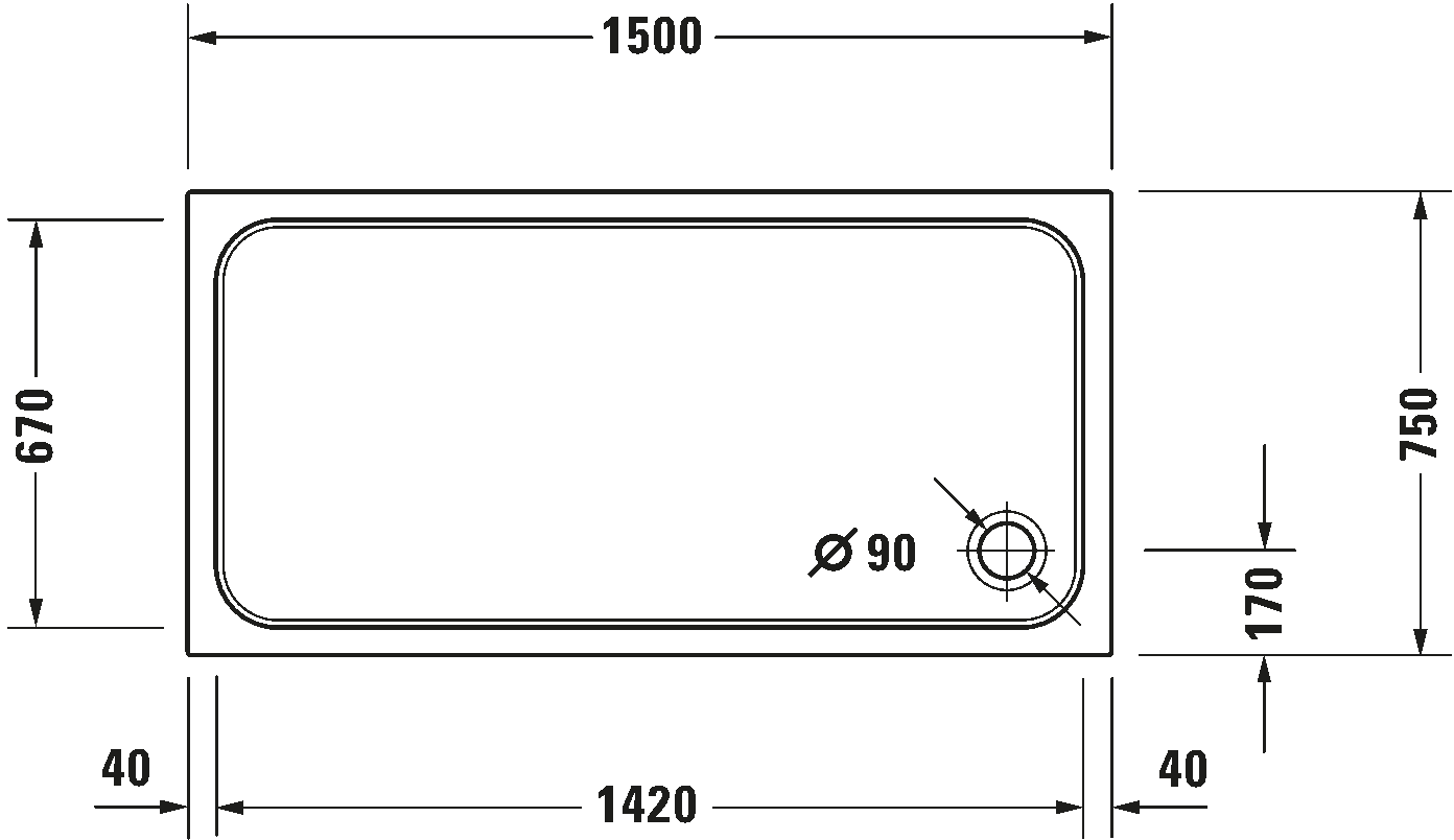 Shower tray, 720099