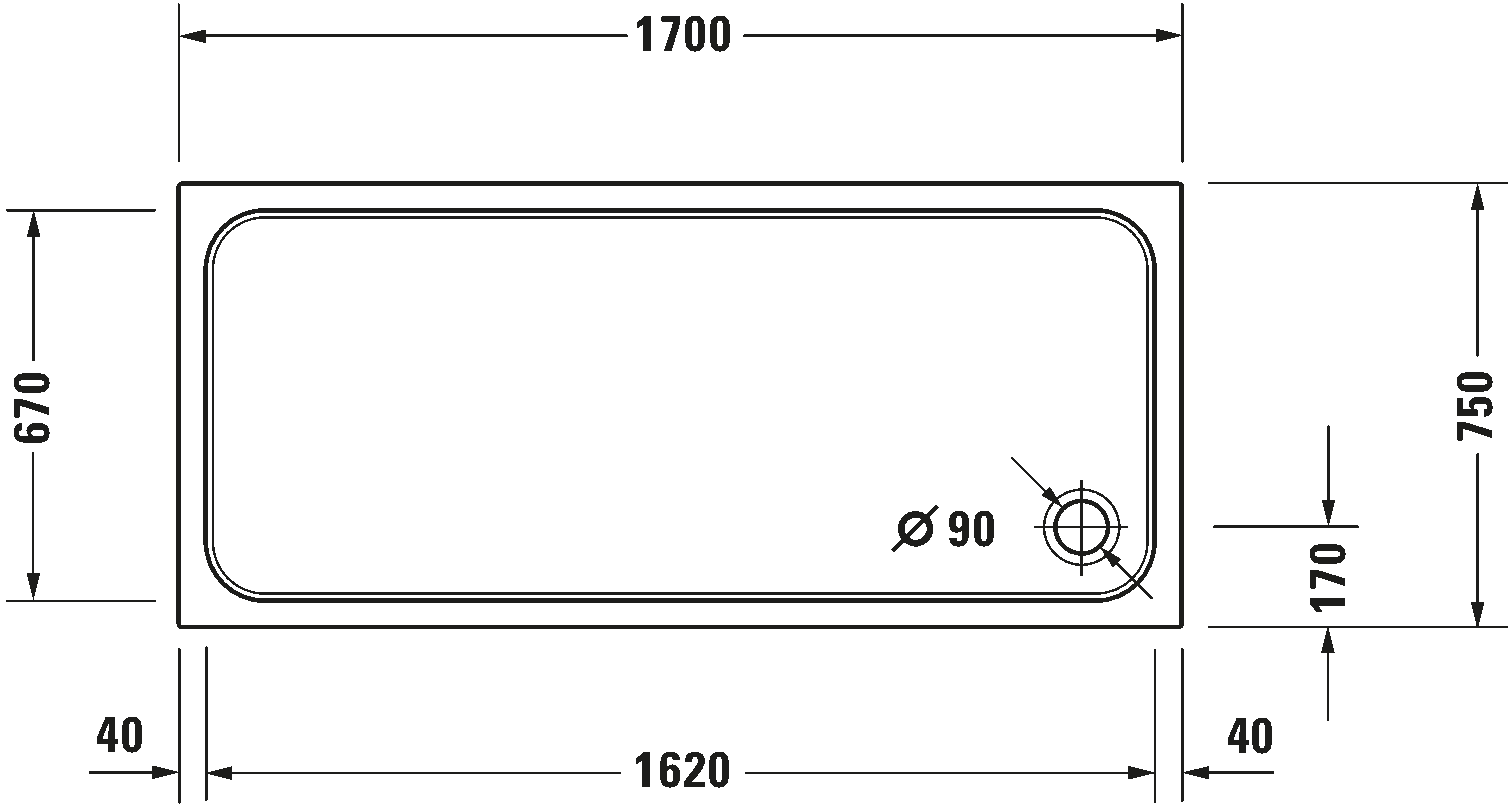 Shower tray, 720100