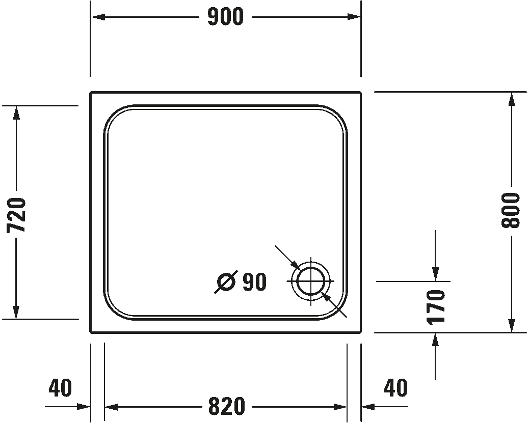 Shower tray, 720105