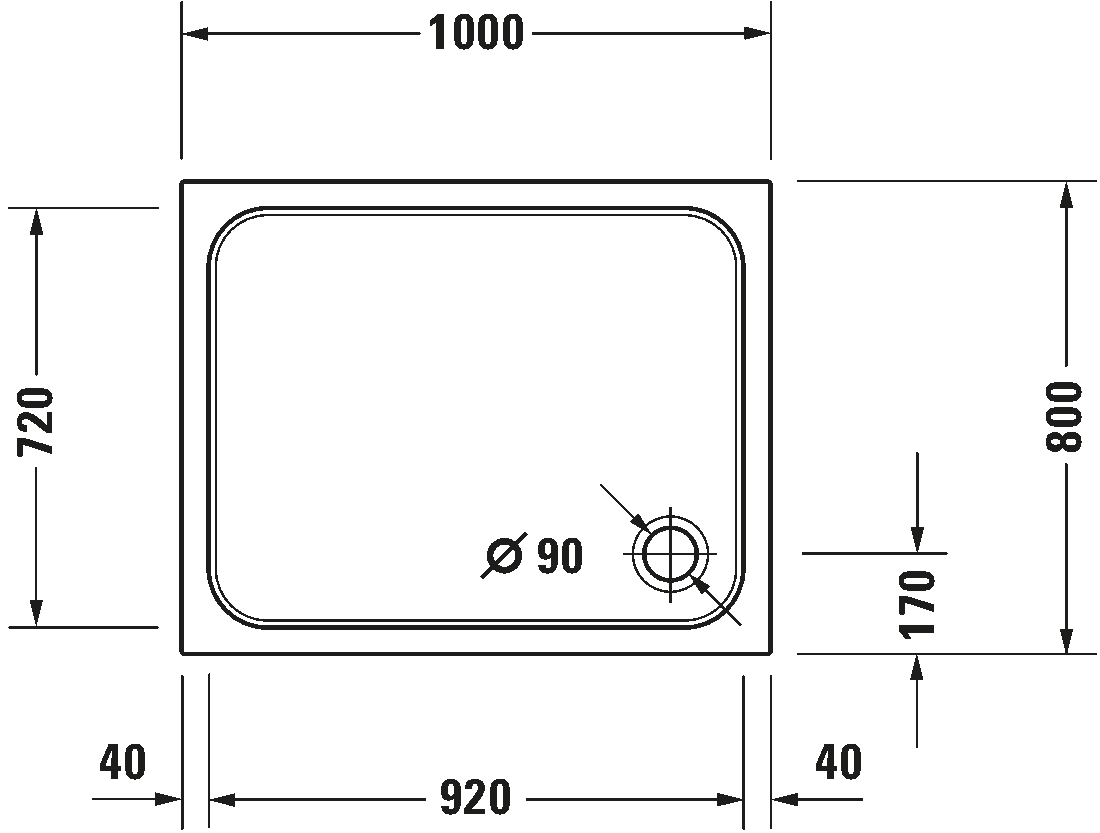 Shower tray, 720106