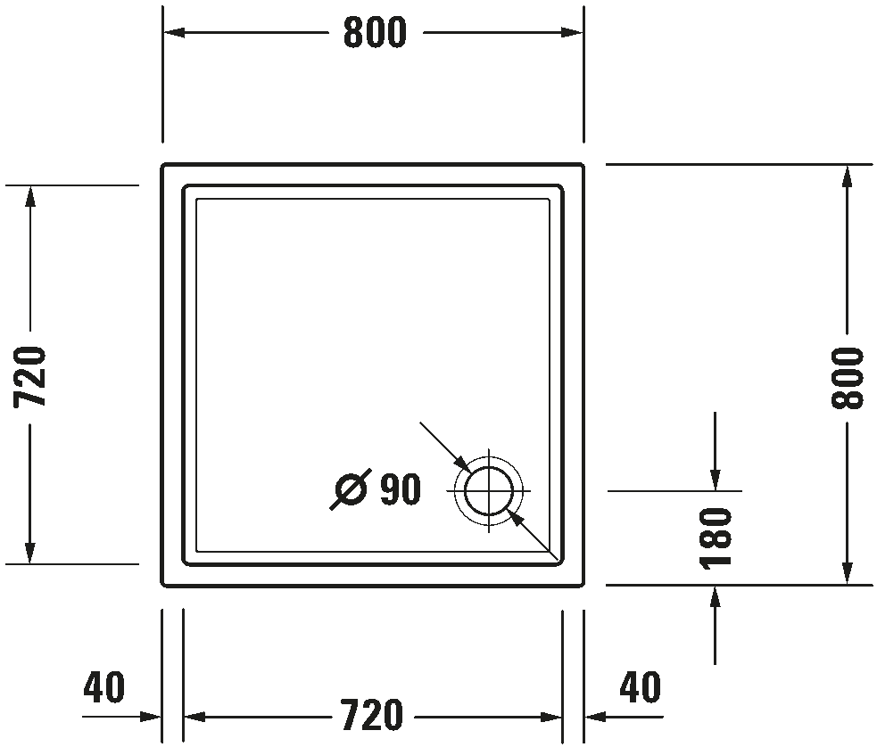 Shower tray, 720114