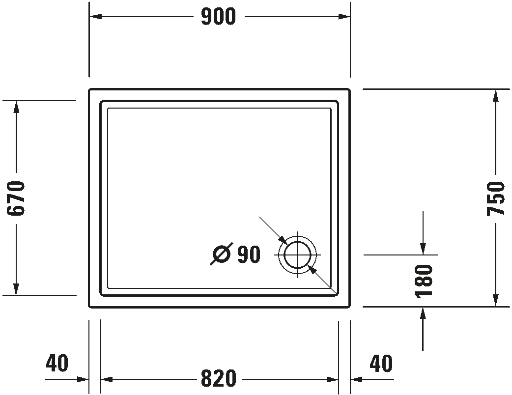 Shower tray, 720117