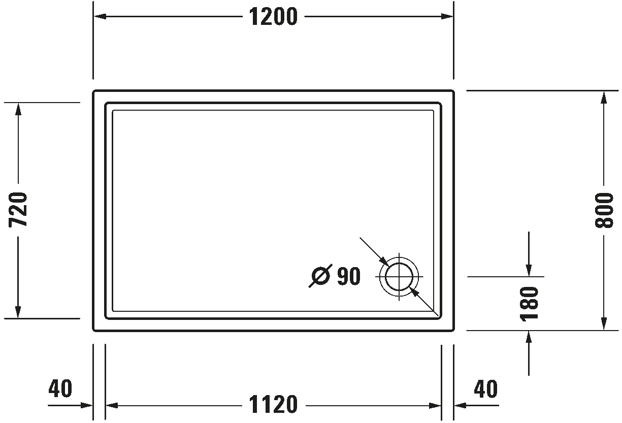 Shower tray, 720121